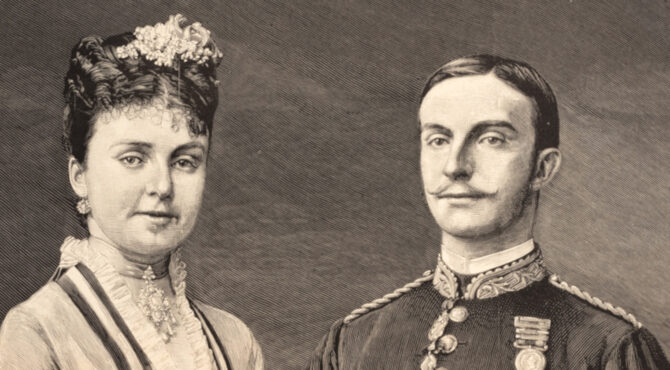 Alfonso XII. a María de las Mercedes de Orleans y Borbón